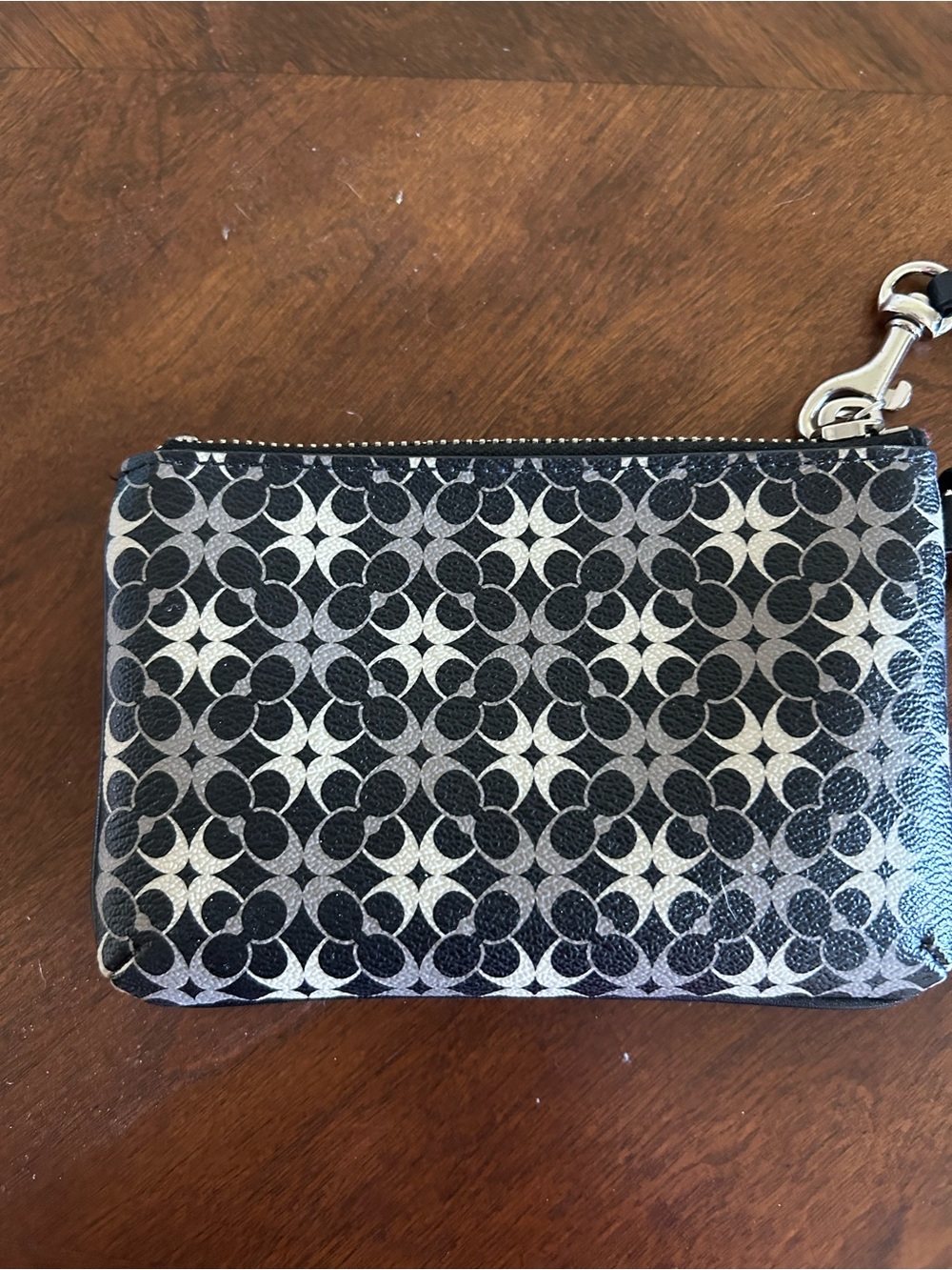 Coach Black & Silver Signature Canvas Wristlet - Picture 3 of 4